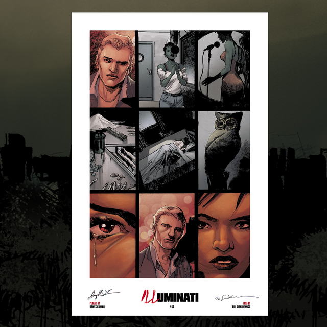 ILLuminati Art Print Signed by Denys Cowan and Bill Sienkiewicz